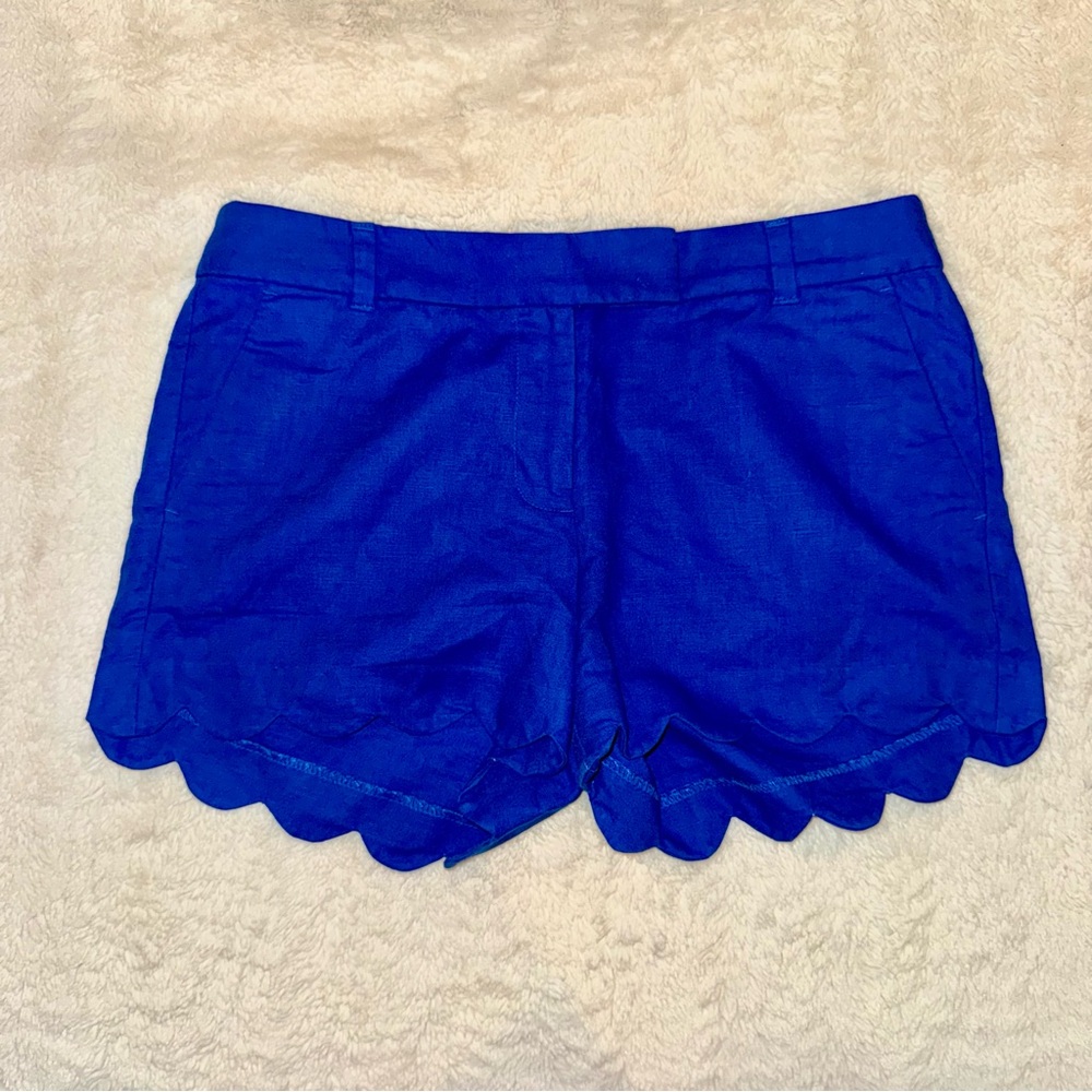 J. Crew Scallop Blue Shorts